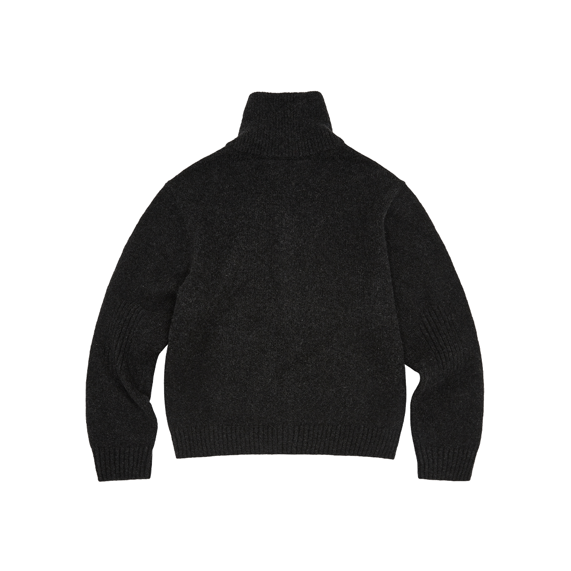메아 알파카 하이 넥 니트 집 차콜(Mea Alpaca High Neck Knit Zip Charcoal) - 2