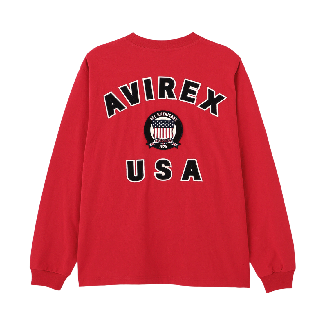 [예약배송] 아비렉스 롱 슬리브 시그니처 바시티 로고 티 레드([예약배송] Avirex Long Sleeve Signature Varsity Logo Tee Red)