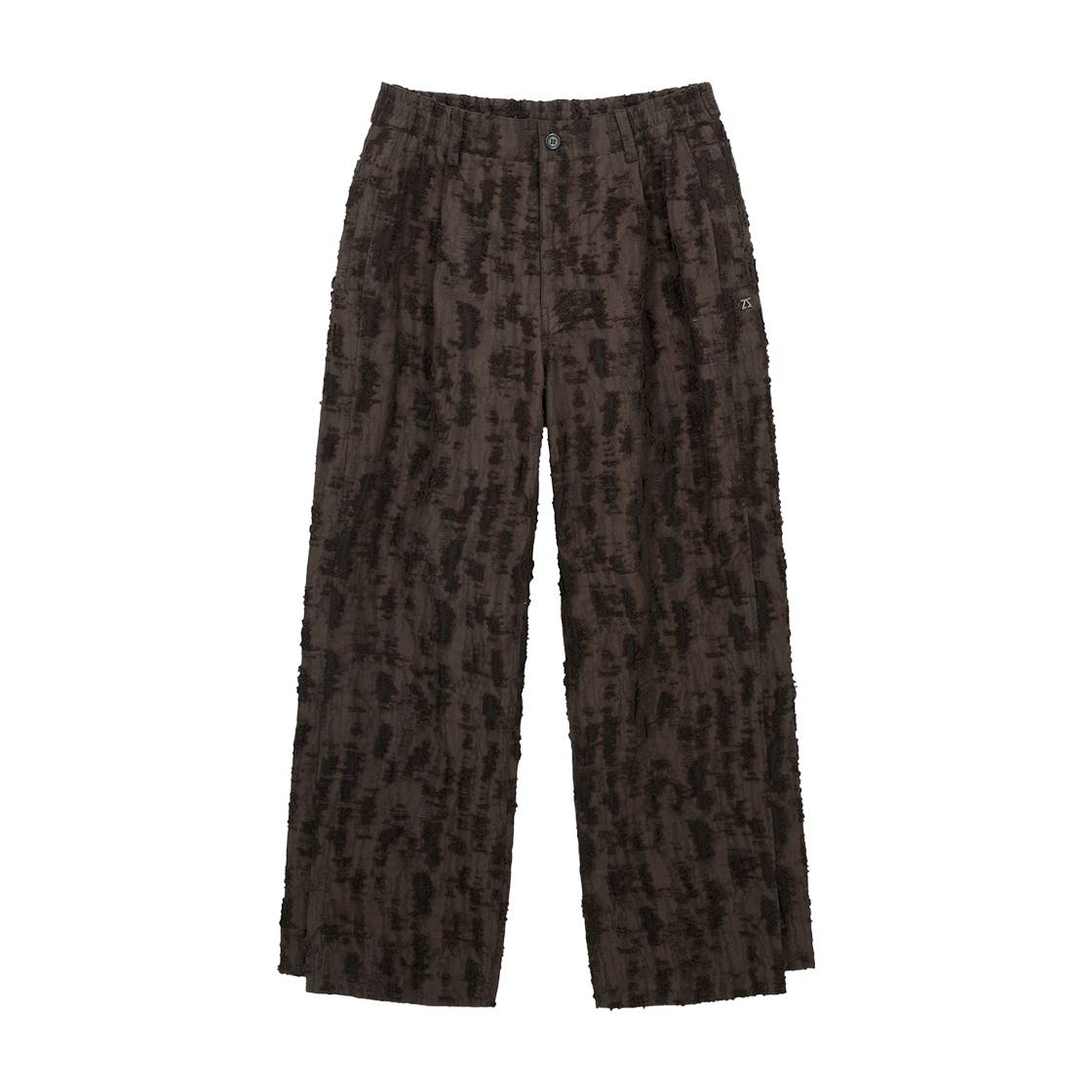 ZI5PT522BR ZIOSONGZIO Jacquard Semi Wide Pants Brown
