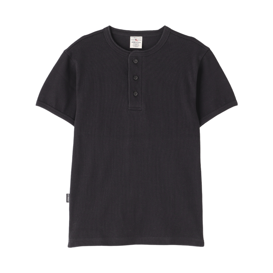 7835934007-ABL Avirex Daily Wear Short Sleeve Henry Neck T-Shirt Black