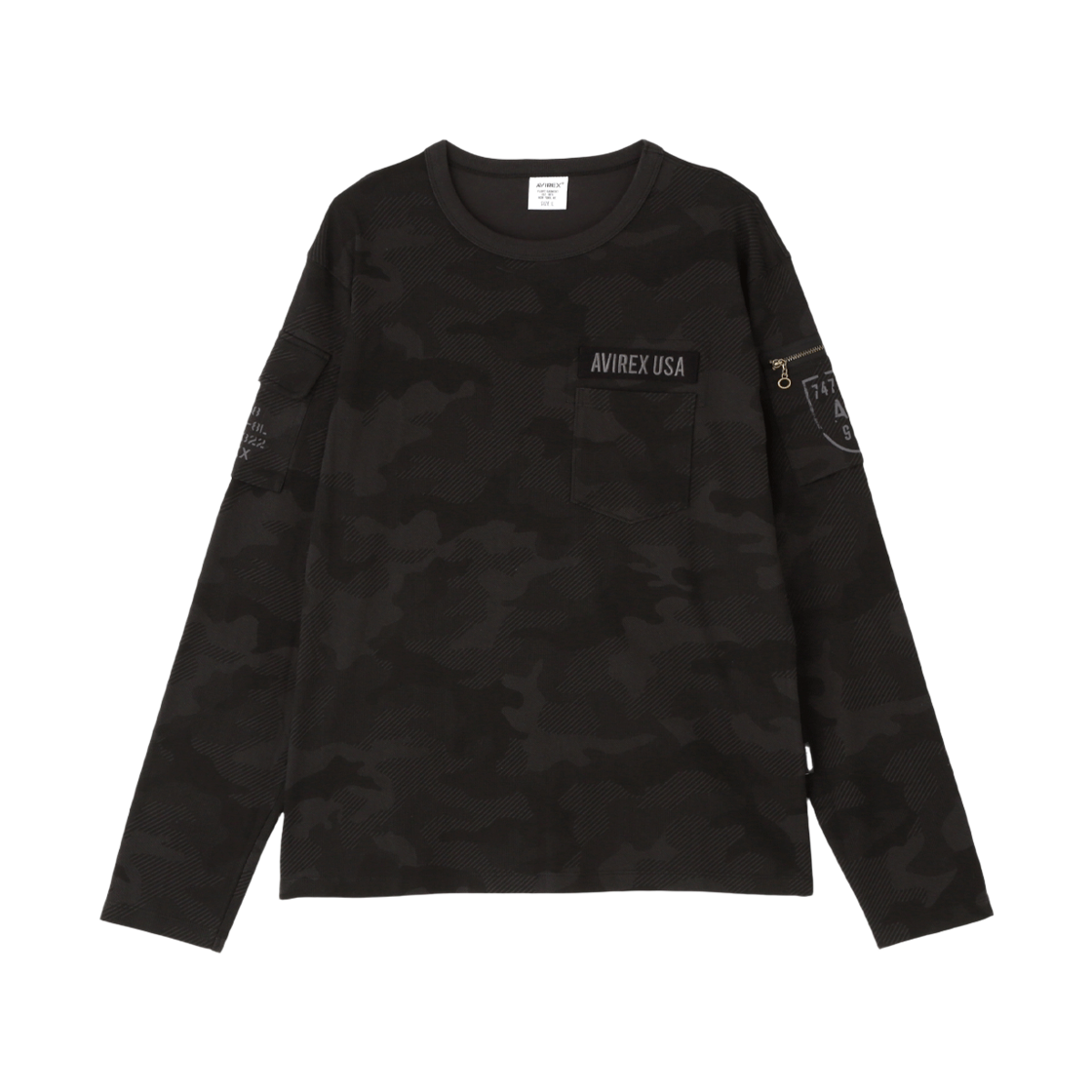 아비렉스 퍼티그 롱 슬리브 티 블랙 카모(Avirex Fatigue Long Sleeve Tee Black Camo)