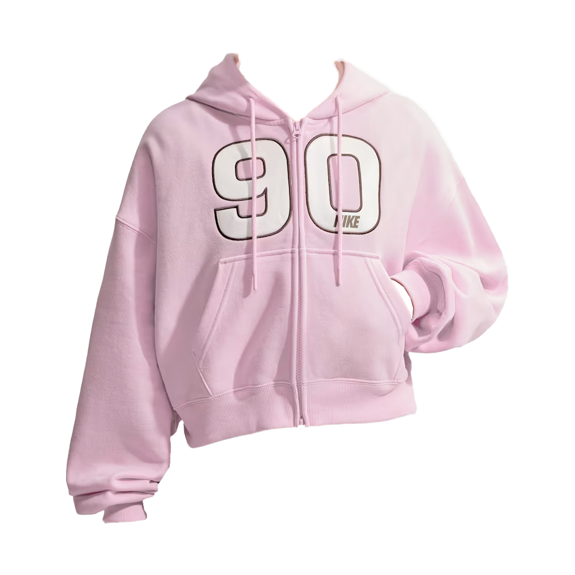 IV5748-663 (W) Nike Studio Fleece Cropped Full-Zip Sweatshirt Pink Foam (IV5748-663)