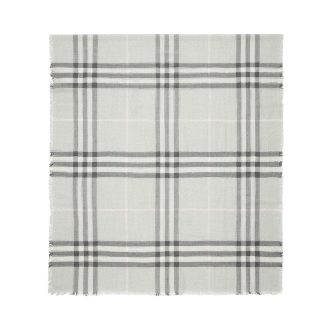 8113525 Burberry Wide Check Wool Scarf Mitten Grey