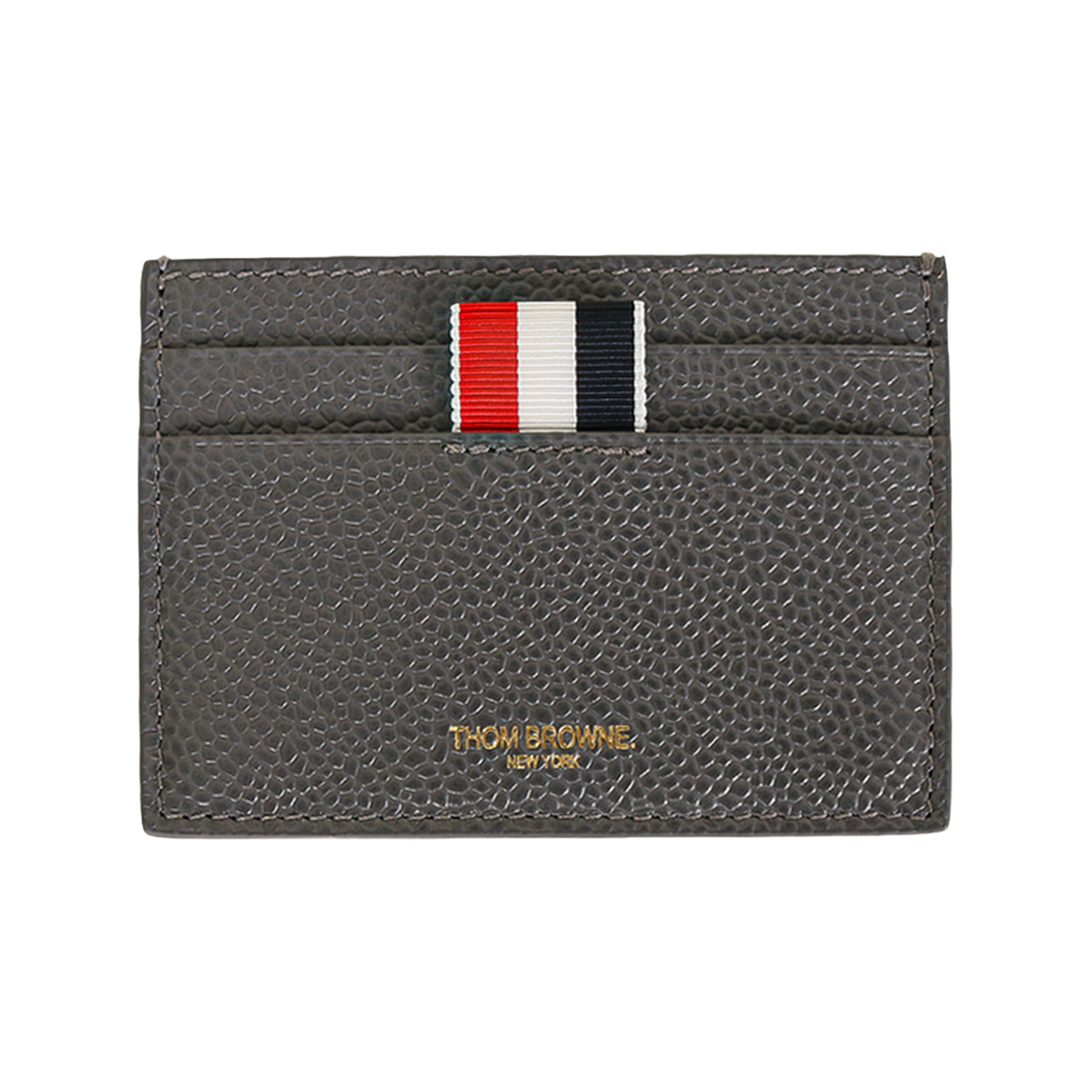 FAW035A 00198 025 [20% 쿠폰] Thom Browne Pebble Grain Leather Stripe Note Compartment Card Holder Dark Grey