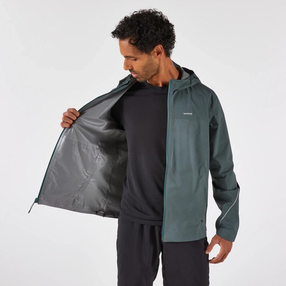 데카트론 남성 트레일러닝 방수 자켓 런 500 스모크 그린(Decathlon Men's Trail Running Waterproof Jacket Run 500 Smoke Green) - 9