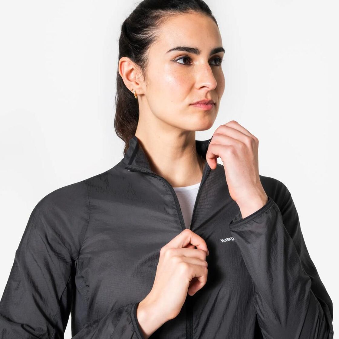 데카트론 여성 울트라라이트 러닝 윈드 자켓 런 500 카본 그레이(Decathlon Women's Ultralight Running Wind Jacket Run 500 Carbon Grey) - 5