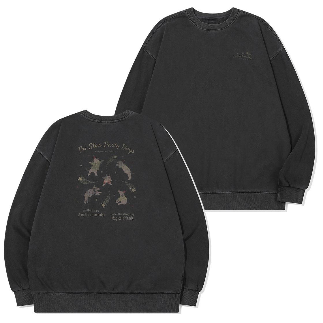 꼼파뇨 스타 퍼피 스웨트셔츠 스모크블랙(CPGN STUDIO Star Puppy Sweatshirt Smoke Black) - 1