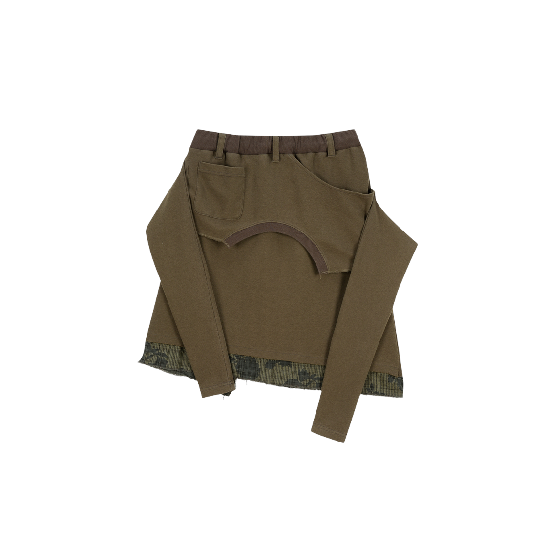 베이컨트 아카이브 로이 티셔츠 레이어드 스커트 카키(Vacant Archive Roy T-Shirt Layered Skirt Khaki)