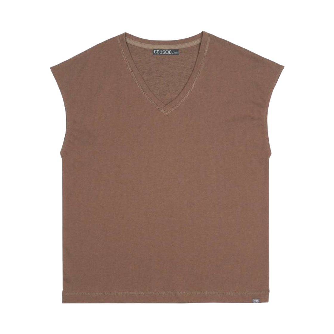 CY26FWTOTS302 COYSEIO 038 V-Neck Slub T-Shirt Ash Brown
