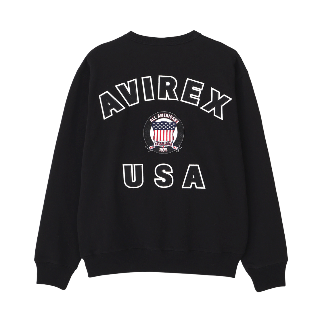 [예약배송] 아비렉스 시그니처 바시티 로고 스웻 블랙([예약배송] Avirex Signature Varsity Logo Sweat Black) - 1