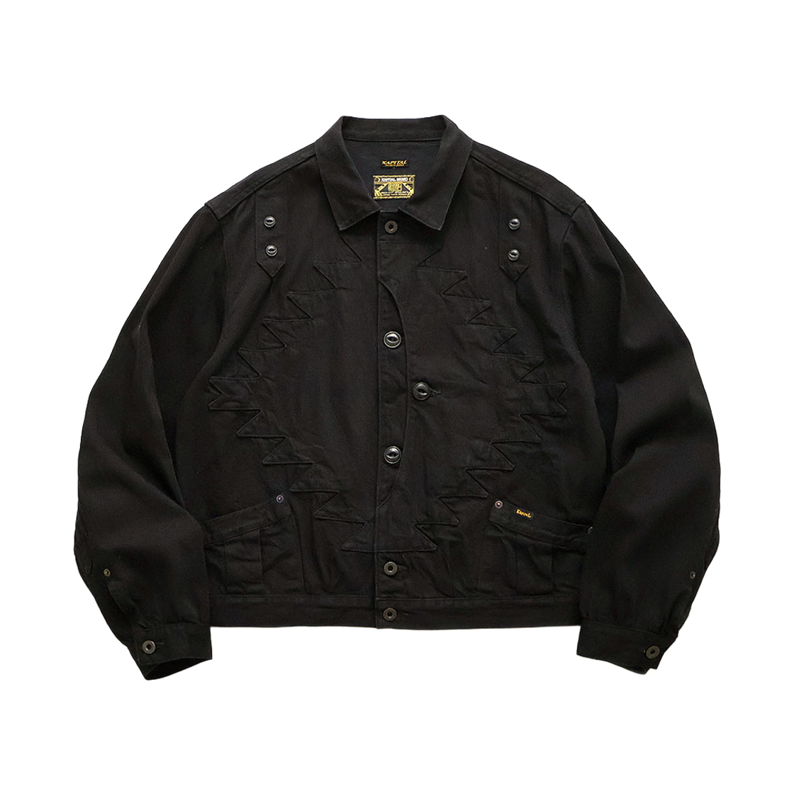 EK-1892LJ Kapital 11.5 oz. Black x Black Denim Thunderbird Jacket Black