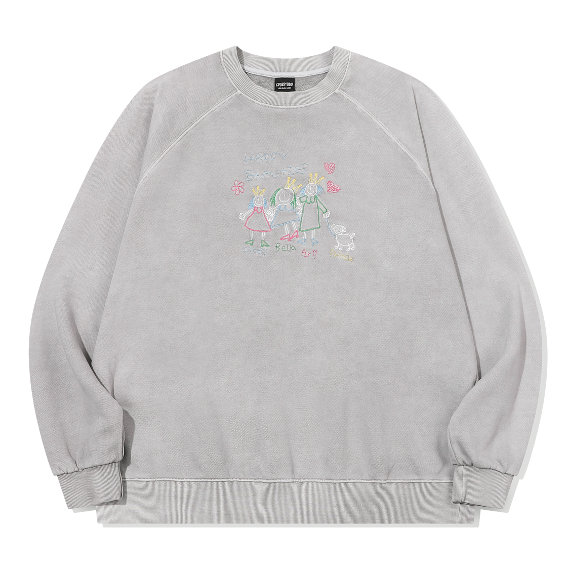 C26FB36 CPGN STUDIO Little Joy Raglan Pigment Sweatshirt Ghost Gray
