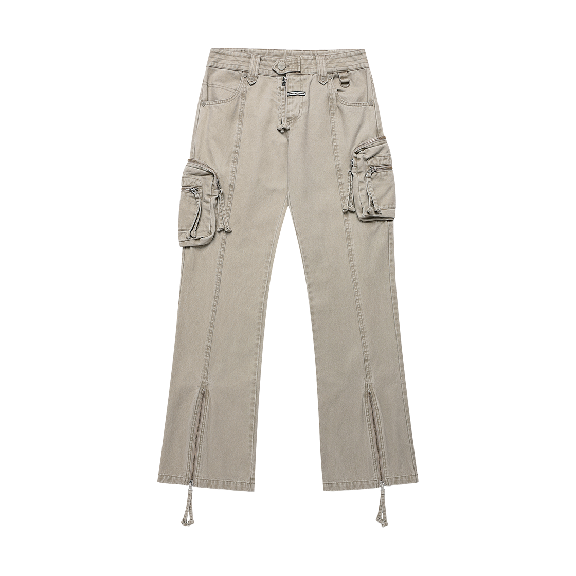 VH2FFUPA11ABE Thevinylhouse Washed Military Cargo Pants Beige