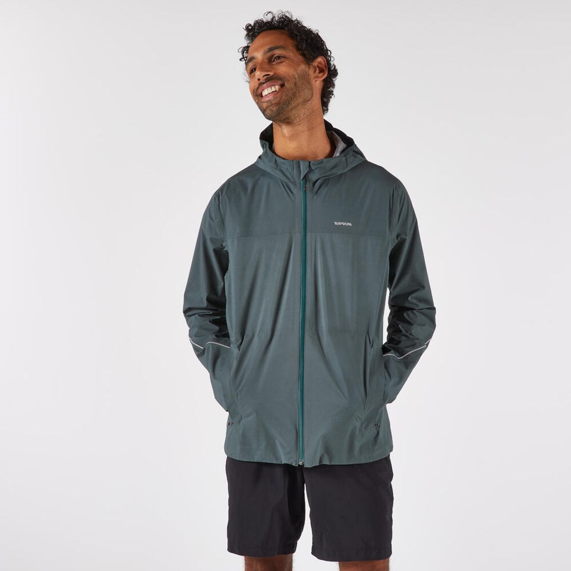 데카트론 남성 트레일러닝 방수 자켓 런 500 스모크 그린(Decathlon Men's Trail Running Waterproof Jacket Run 500 Smoke Green) - 2
