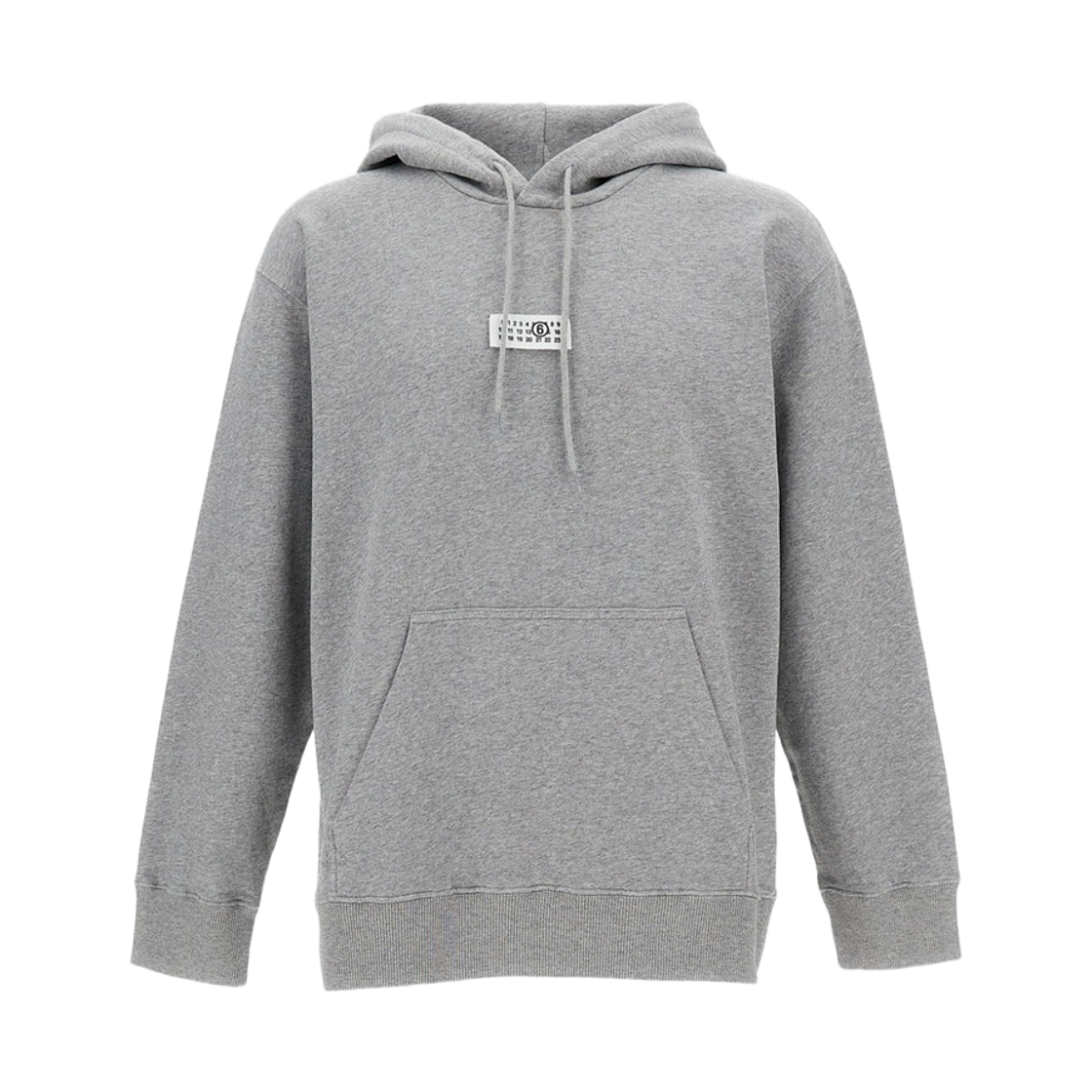 SH0GU0042M25025853M MM6 Maison Margiela Unbrushed Cotton Hooded Sweatshirt Grey