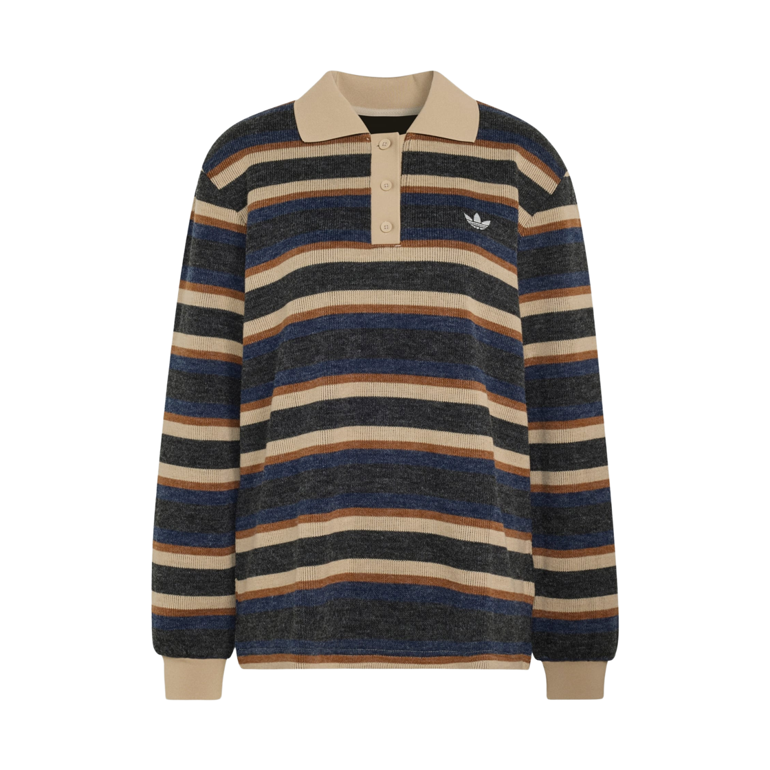 LG3945 (W) Adidas Originals Stripes Knit Polo Top Black - KR Sizing