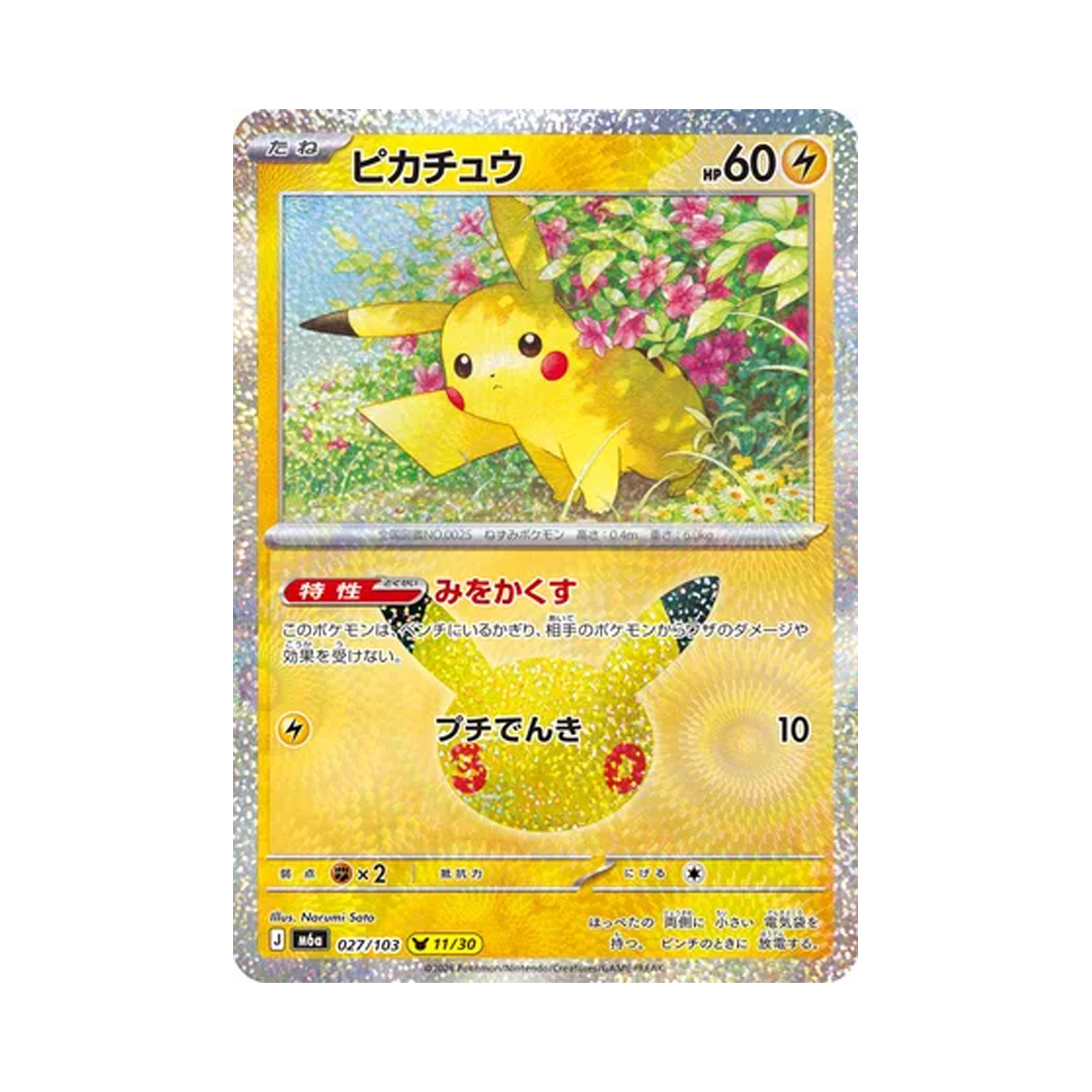 M6A027-103 Pokemon TCG Pikachu 11/30 30th Celebration Pikachu Collection (Japanese Ver.)