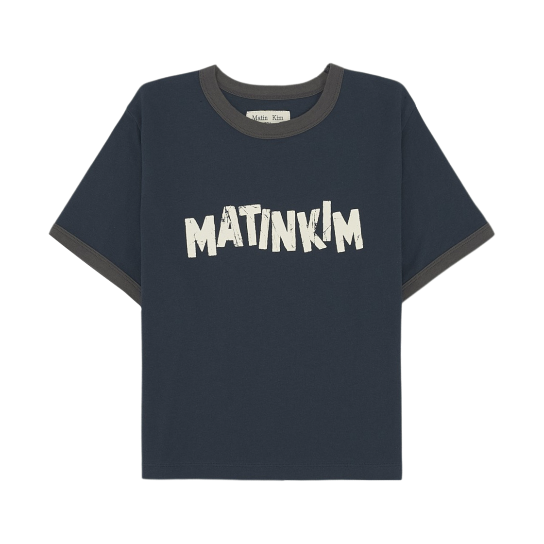 MK2634TS014MNA (W) Matin Kim Logo Ringer Crop Top In Navy