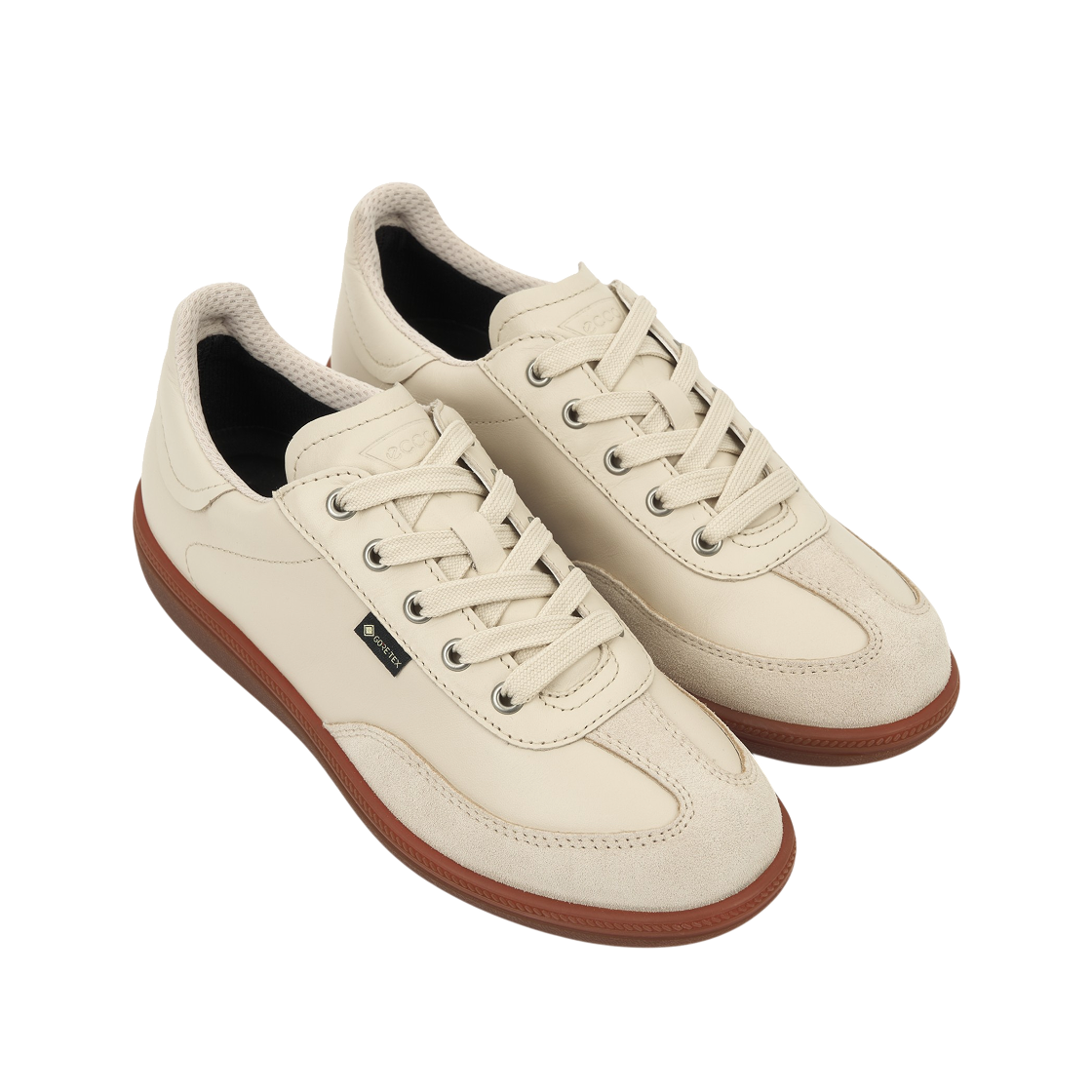 (W) 에코 소프트 11 레더 고어텍스 트레이너 베이지((W) Ecco Soft 11 Leather Gore-Tex Trainer Beige) - 4