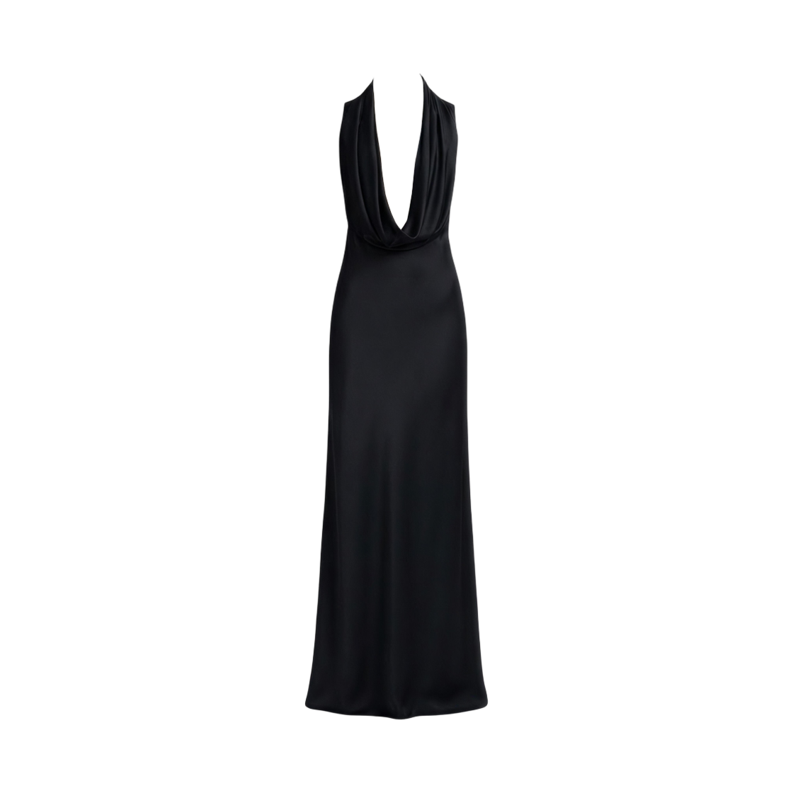 S29DG0065M36123900 (W) Maison Margiela Cowl-Neck Satin Maxi Dress Black