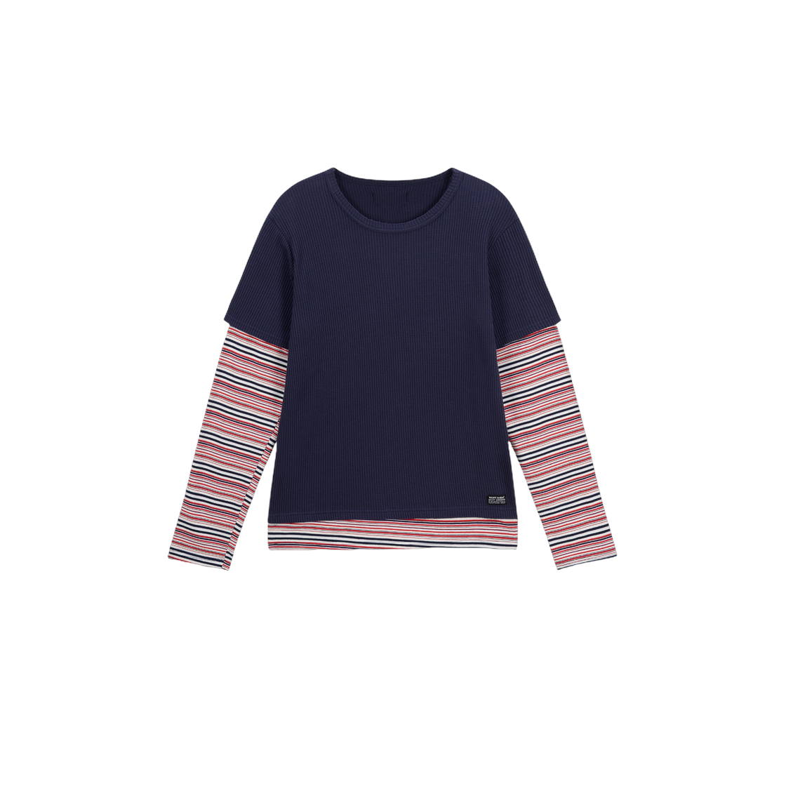 베이컨트 아카이브 (남성) 마크 스트라이프 레이어드 롱슬리브 네이비(Vacant Archive (Men) Mark Stripe Layered Long Sleeve Navy) - 1