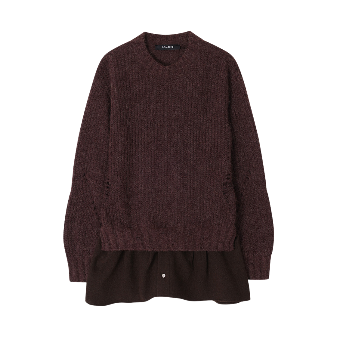 SI5KT719BR SONGZIO COLLECTION Interlock Round Neck Knit Brown