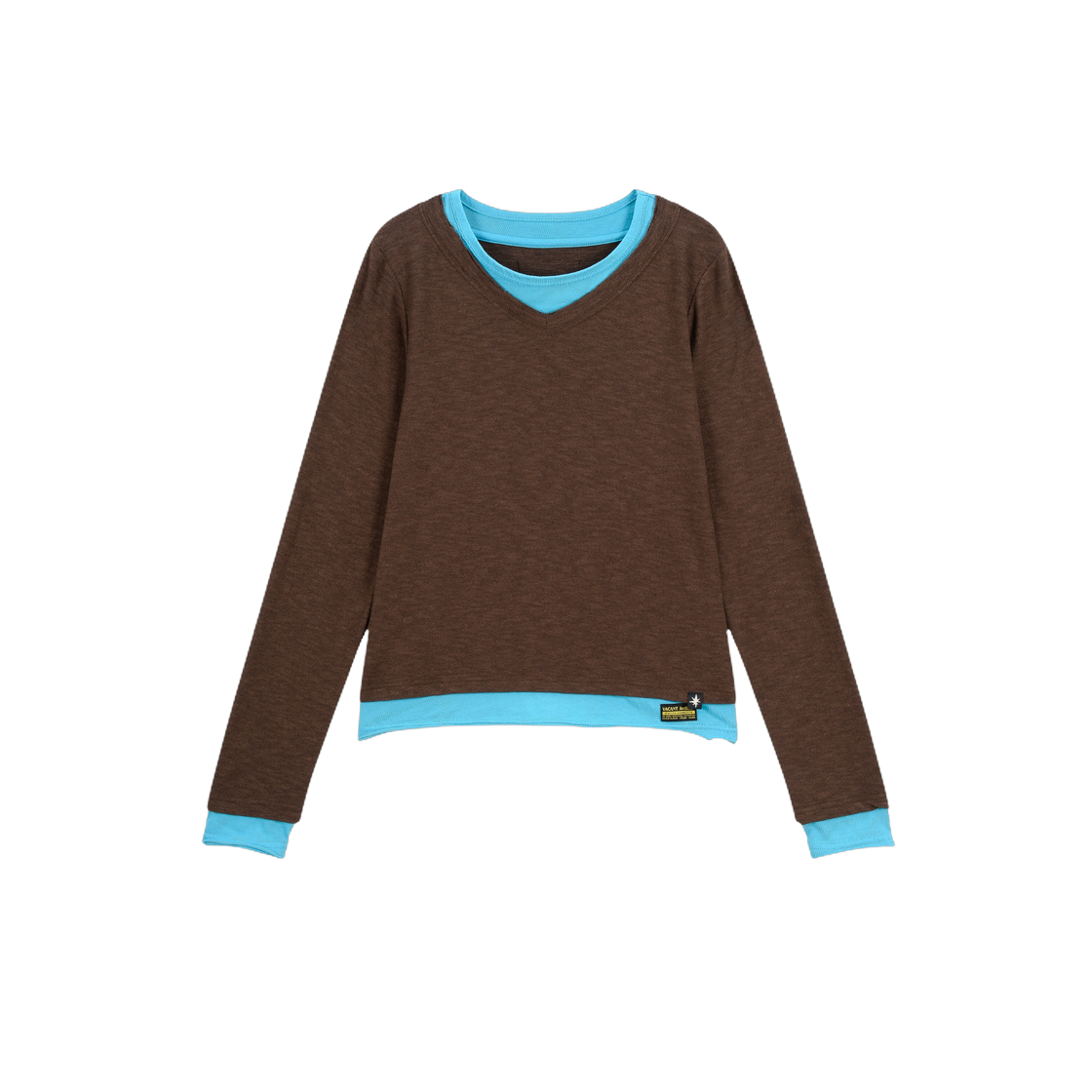 베이컨트 아카이브 (여성) 헤이든 브이넥 레이어드 롱슬리브 브라운(Vacant Archive (Women) Hayden V-Neck Layered Long Sleeve Brown) - 1