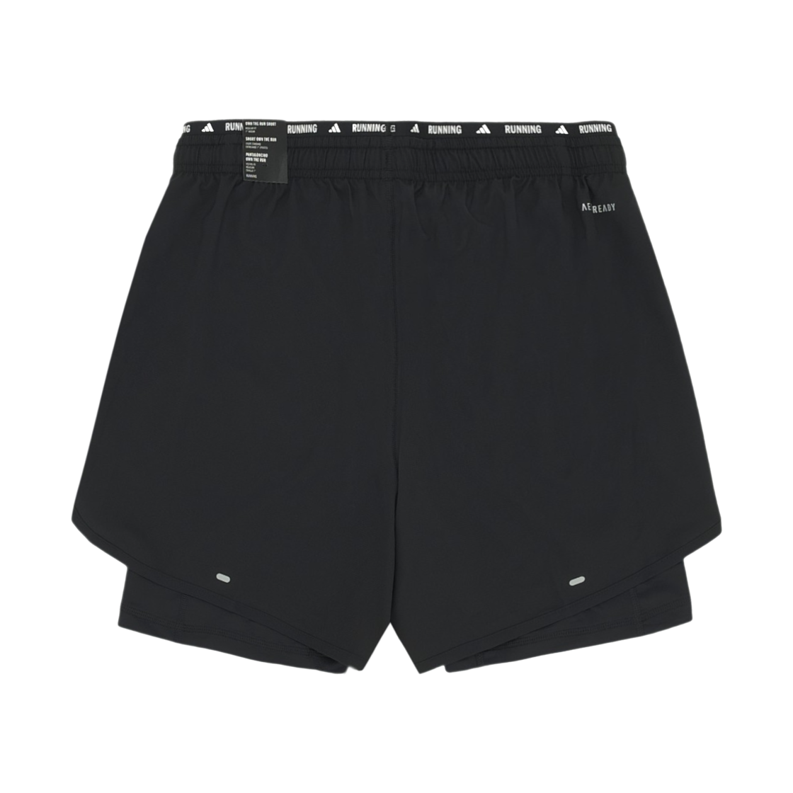 아디다스 오운 더 런 삼선 투인원 쇼츠 블랙 - KR 사이즈(Adidas Own The Run 3-Stripes 2-in-1 Shorts Black - KR Sizing) - 2