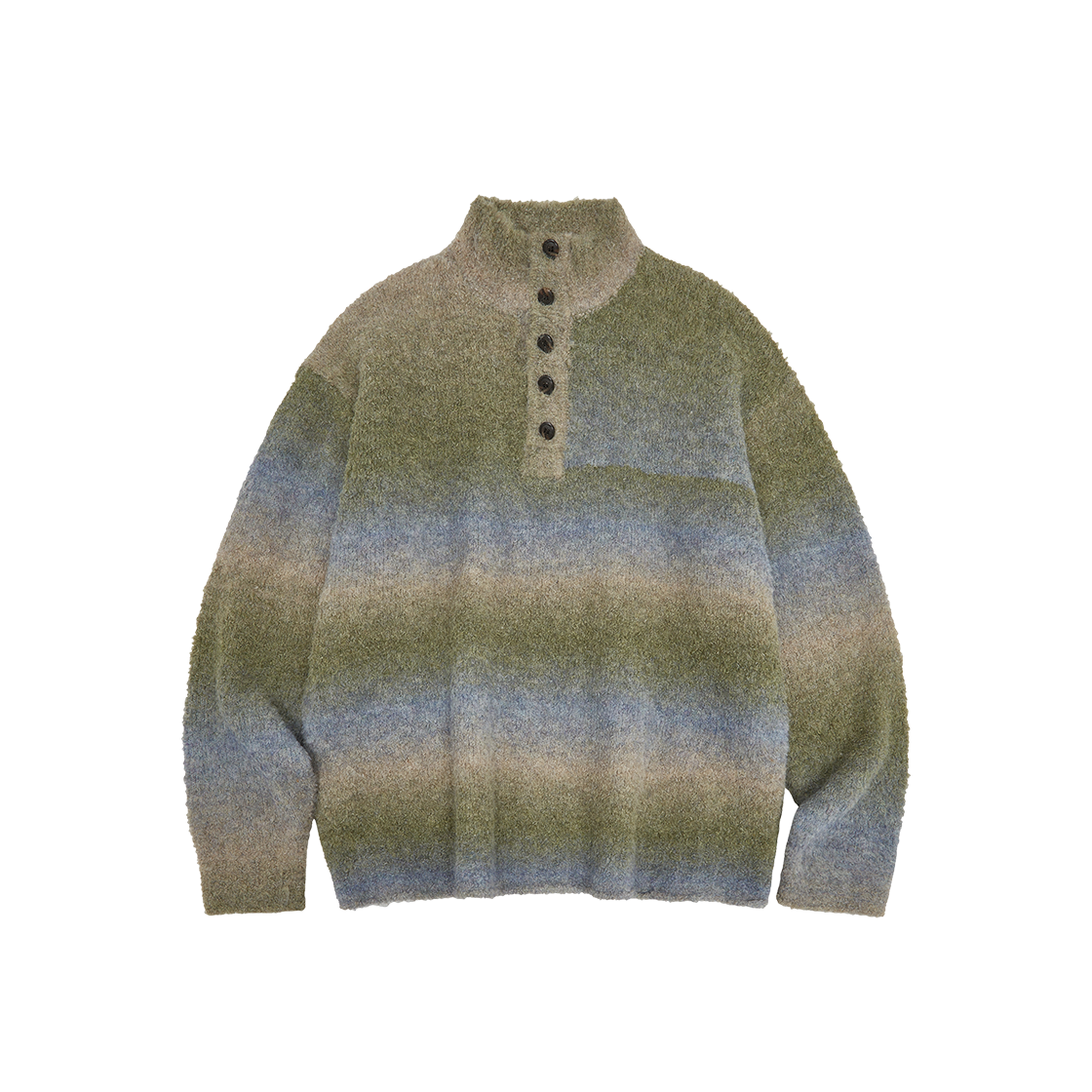 메아 부클레 모크 넥 울 스웨터 올리브(Mea Boucle Mock Neck Wool Sweater Olive)