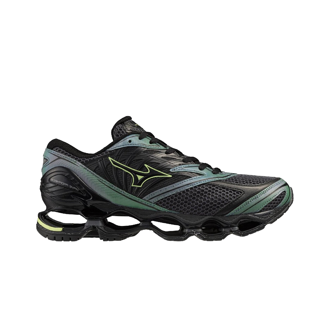미즈노 웨이브 프로페시 LS 블랙 샌드 그로슐러 그린 블랙(Mizuno Wave Prophecy LS Black Sand Grossular Green Black)