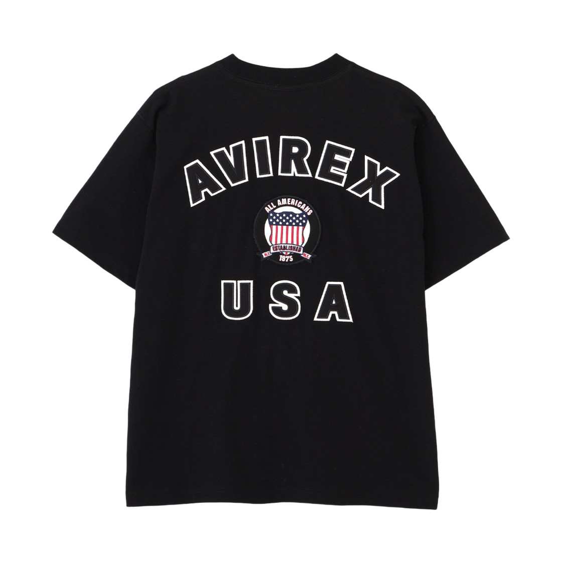 7836934016-ABL [예약배송] Avirex Short Sleeve Signature Varsity Logo Tee Black
