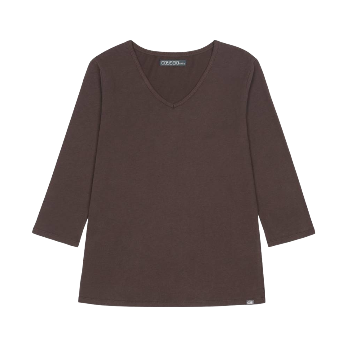 CY26FWTOLS302 COYSEIO 038 V-Neck 3/4 Sleeve Brown