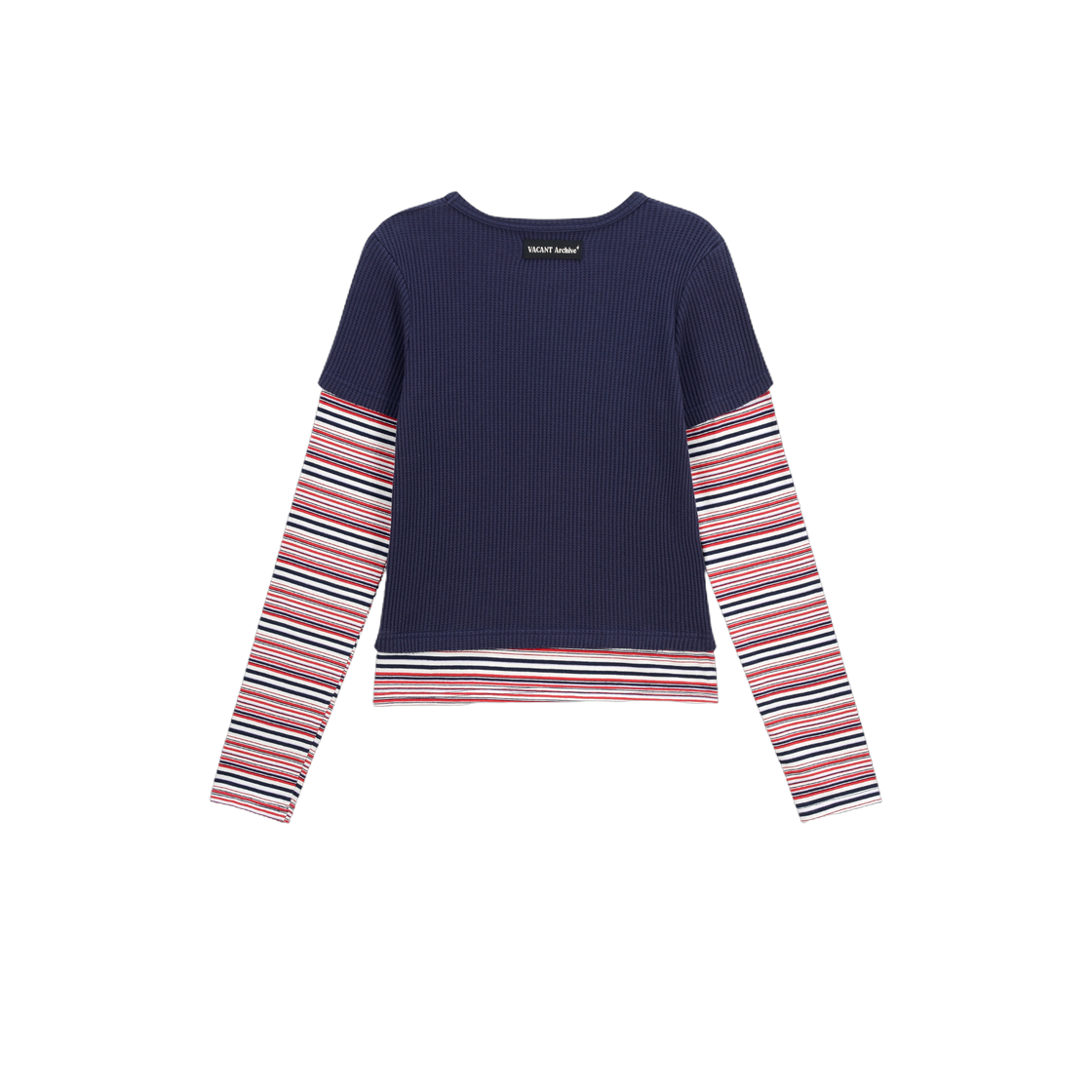 베이컨트 아카이브 (여성) 마크 스트라이프 레이어드 롱슬리브 네이비(Vacant Archive (Women) Mark Stripe Layered Long Sleeve Navy) - 2