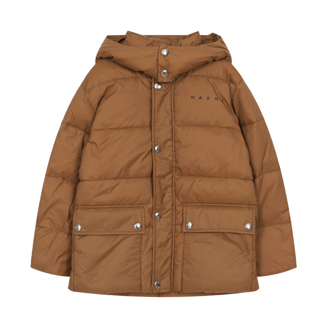 M01558 M00LY 0M716 12-14Y [20% 쿠폰] (Kids) Marni Logo Hooded Padded Jacket Brown