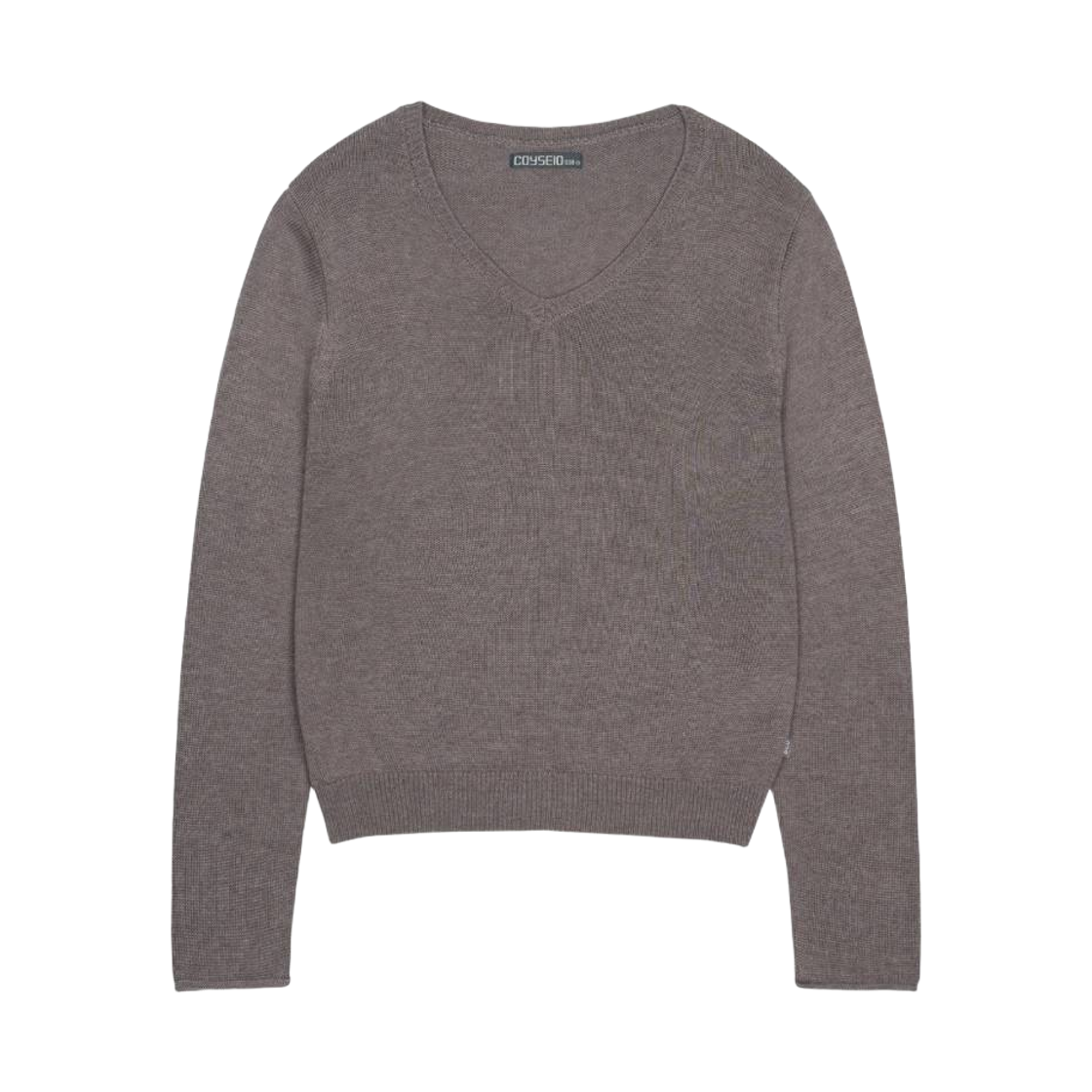 CY26FWTOKN301 COYSEIO 038 Classic V-Neck Knit Melange Brown