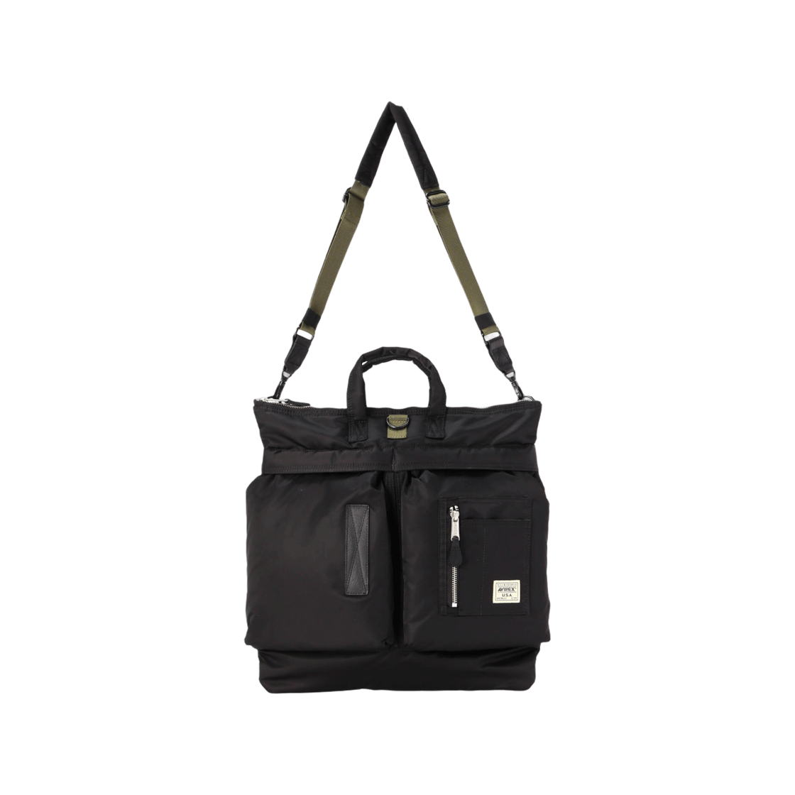 7836976016-ABL [예약배송] Avirex Flight Nylon Medium Helmet Bag Black