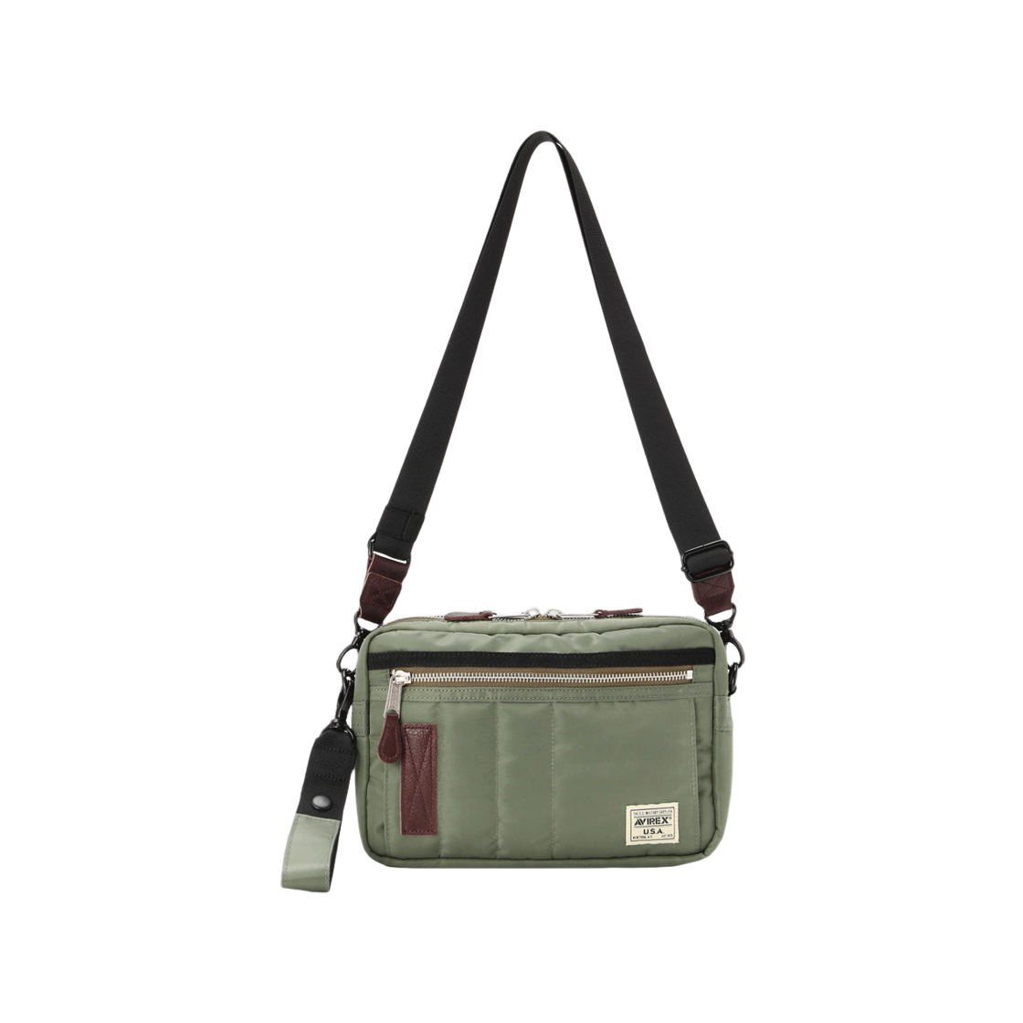 7836976014-ASA [KREAM 단독] Avirex Flight Nylon Box Shoulder Bag Sage