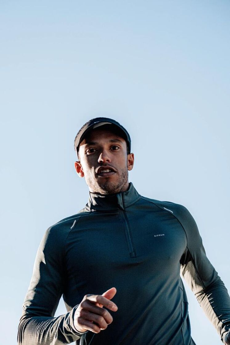데카트론 남성 하프집 러닝 긴팔 티 런 웜 500 스모크 그린(Decathlon Men's Half-Zip Long-Sleeved Running T-Shirt Run Warm 500 Smoke Green) - 11