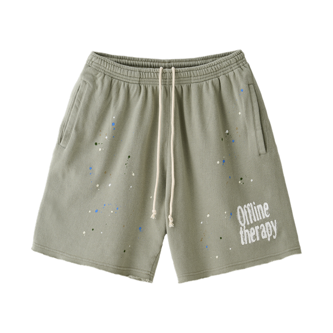 투위드 릴렉스 라이트 플리스 스웻팬츠 세이지그린(Tuewid Relaxed Light-Fleece Sweatshorts In Sage Green (Offline Therapy))