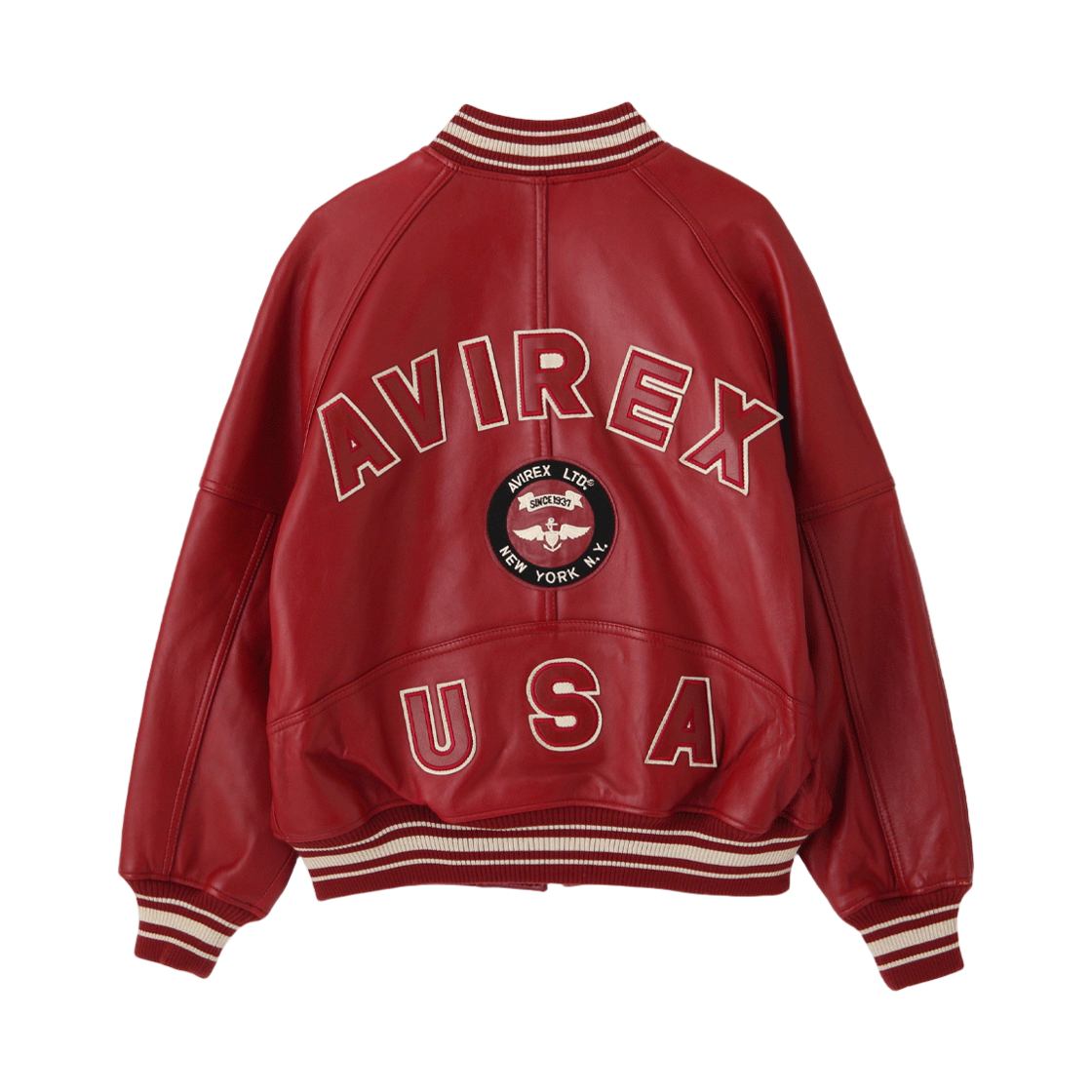 7836950006-ARE [예약배송] Avirex Varsity Jacket Red