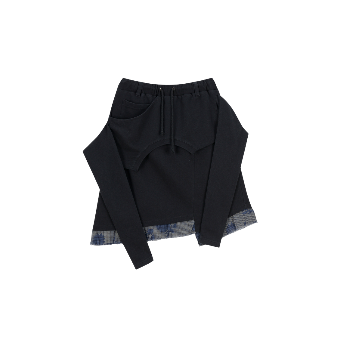 베이컨트 아카이브 로이 티셔츠 레이어드 스커트 블랙(Vacant Archive Roy T-Shirt Layered Skirt Black)