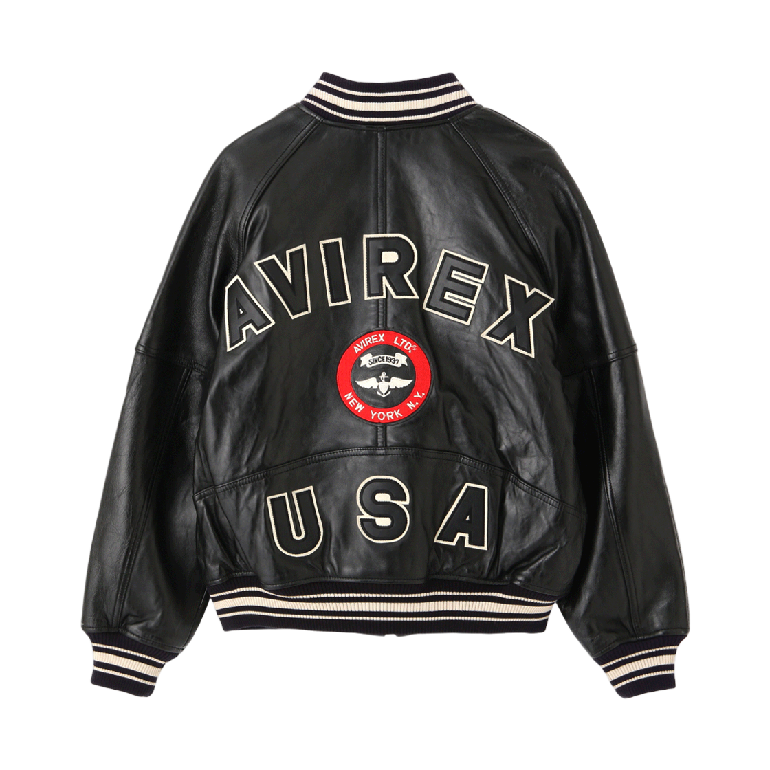 [예약배송] 아비렉스 바시티 자켓 블랙([예약배송] Avirex Varsity Jacket Black)