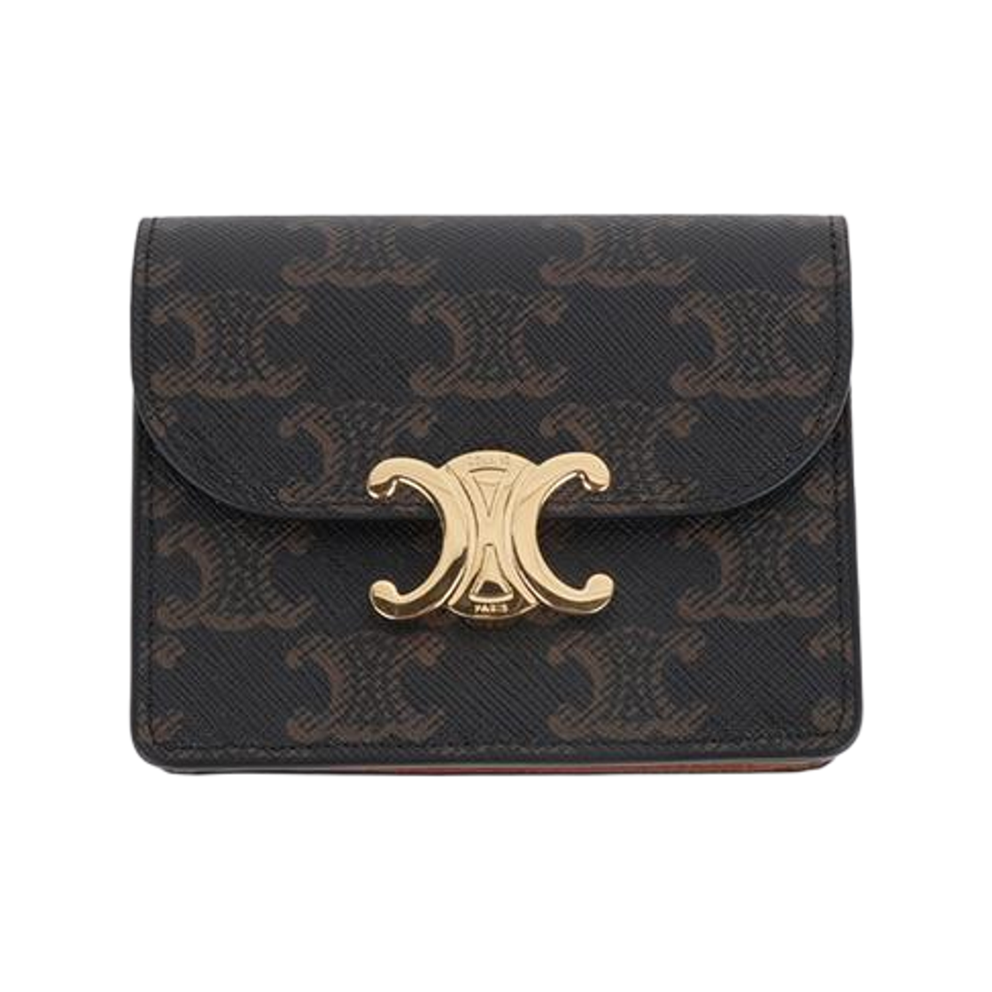 10N062DB7 04LU [20% 쿠폰] Celine Business Card Holder Triomphe in Triomphe Canvas and Lambskin Tan