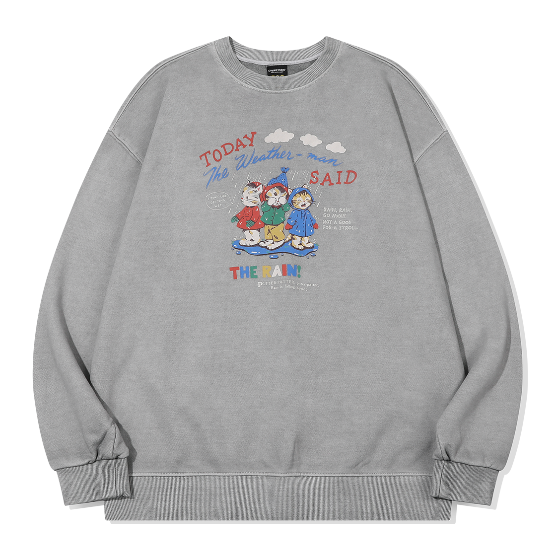 꼼파뇨 레이니데이 레글런 피그먼트 맨투맨 고스트그레이(CPGN STUDIO Rainy Day Raglan Pigment Sweatshirt Ghost Gray)