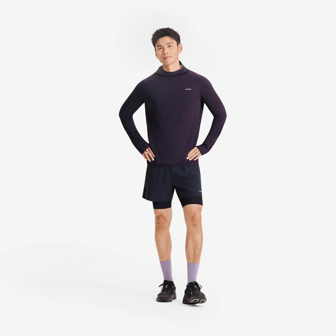 데카트론 남성 러닝 후디 런 웜 500 다크 오버진(Decathlon Men's Running Hoodie Run Warm 500 Dark Aubergine) - 6