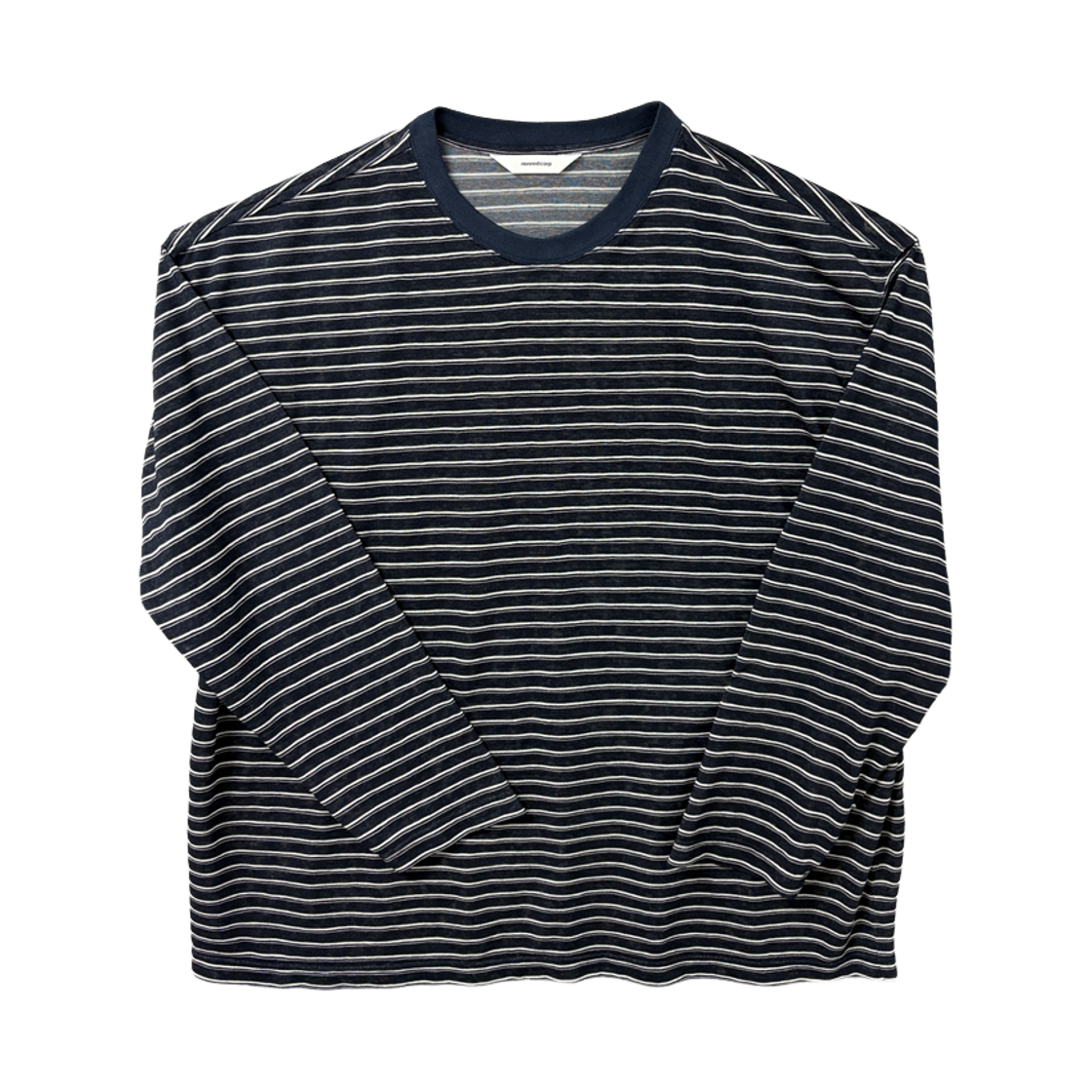 논노드 시어 롱슬리브 네이비 스트라이프(Nonnod Sheer Long Sleeve Navy Stripe)