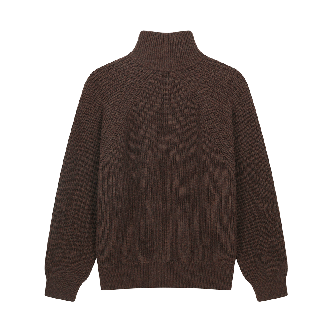 지오송지오 리브드 어시메트릭 지퍼 하이넥 니트 브라운 ZI6KT602BR(ZIOSONGZIO Ribbed Asymmetric Zip High Neck Knit Brown) - 2
