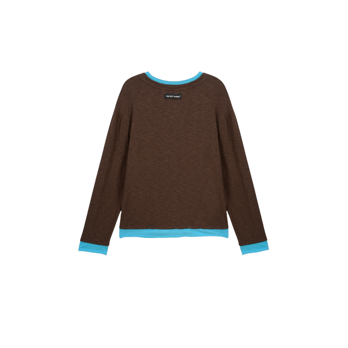 베이컨트 아카이브 (남성) 헤이든 브이넥 레이어드 롱슬리브 브라운(Vacant Archive (Men) Hayden V-Neck Layered Long Sleeve Brown) - 2