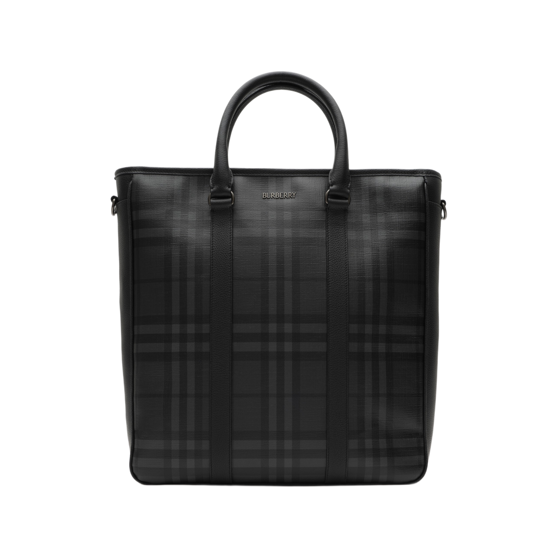 8128046 Burberry City Check North South Tote Iron Grey