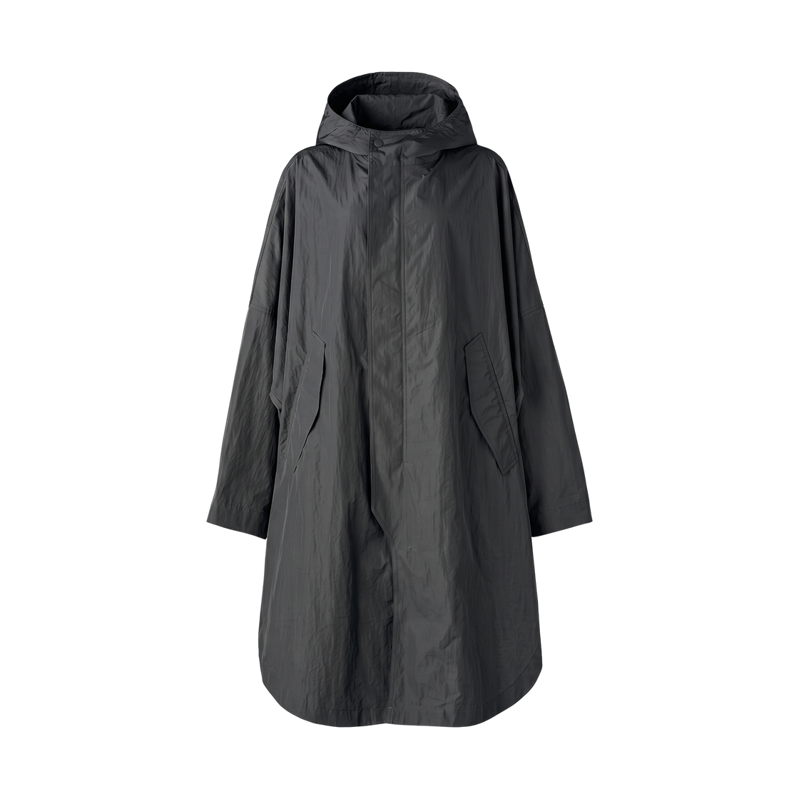 488459-08 Uniqlo Oversized Hooded Long Coat Dark Gray